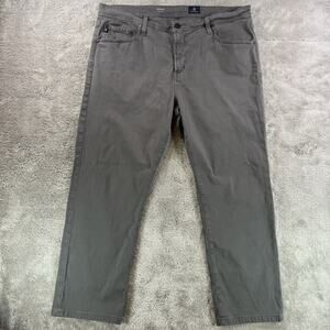 AG Adriano Goldschmied Gray Cotton Stretch The Graduate Tailored Leg Pant 38x30